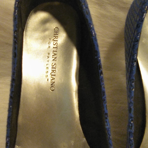 Christian siriano blue leopard heels size 8 1/2 - Picture 2 of 6